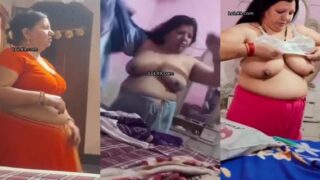 Hindi Aunty Changing Clothes Big Boobs Showing